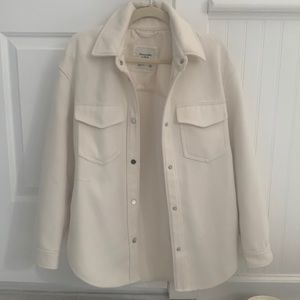 Cream Abercrombie and Fitch Shacket